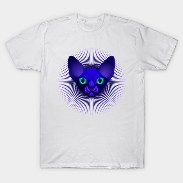 Alien blue cat. T-Shirt by DmitryPayvinart